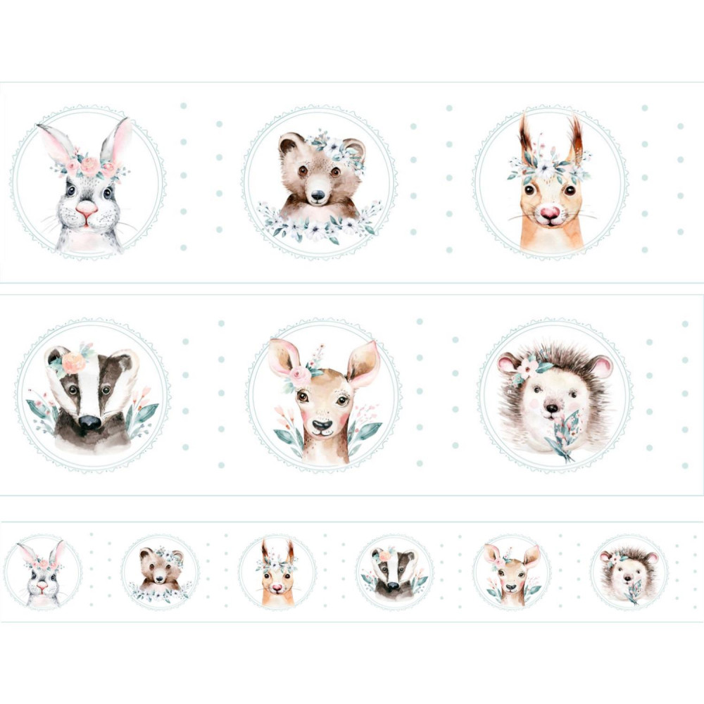 "Watercolor forrest animals" prémium bordűr | 5 méter x 14 cm