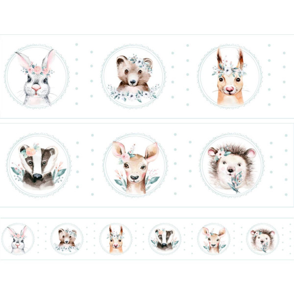 "Watercolor forrest animals" prémium bordűr | 5 méter x 14 cm "Watercolor forrest animals" prémium bordűr | 5 méter x 14 cm