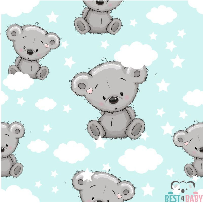 Koala felhős gyerektapéta, babakék