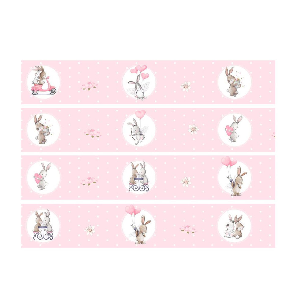 "Bunny Love" rózsaszín prémium bordűr | 5 méter x 14 cm "Bunny Love" rózsaszín prémium bordűr | 5 méter x 14 cm