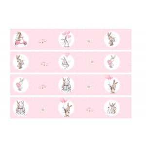 "Bunny Love" rózsaszín prémium bordűr | 5 méter x 14 cm
